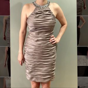 Cachet Jeweled Neck Dress